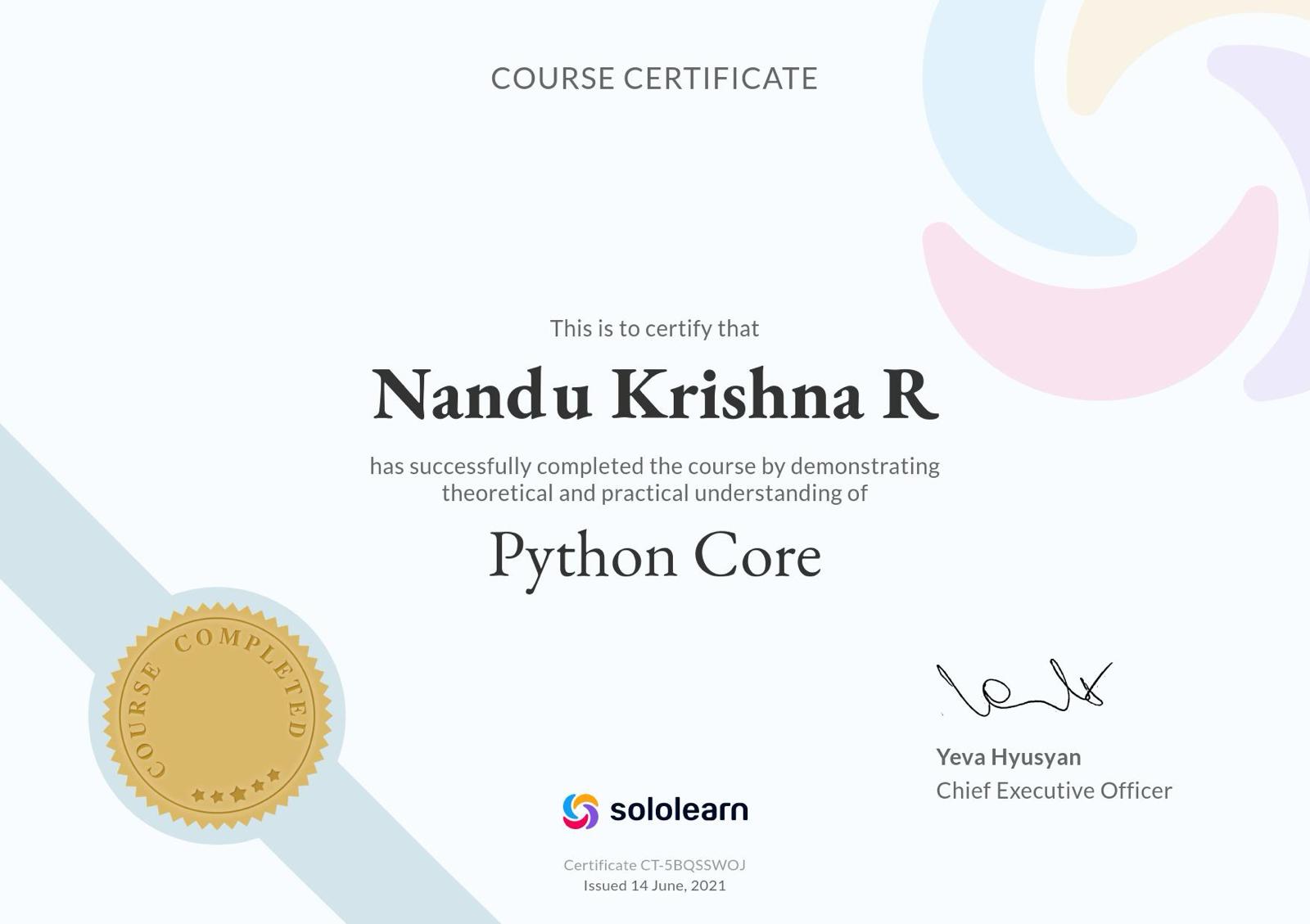 Nandu Krishna Portfolio